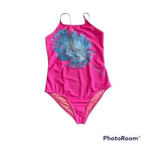 Heart and Harmony Girls pink swimsuit NWOT size 14
